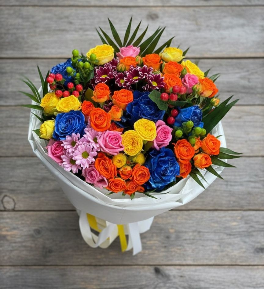 Букет цветов из: Розы и Хризантемы в Каратузском