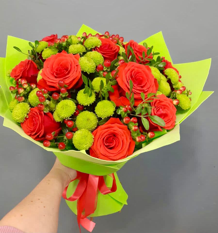 Букет цветов из: Хризантемы и Розы в Каратузском