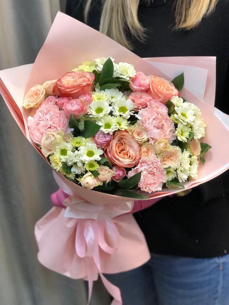 Букет цветов из: Гвоздики, Розы и Хризантемы в Каратузском