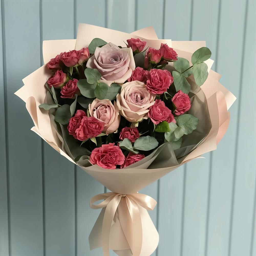 Букет цветов из: Гвоздики и Розы в Каратузском