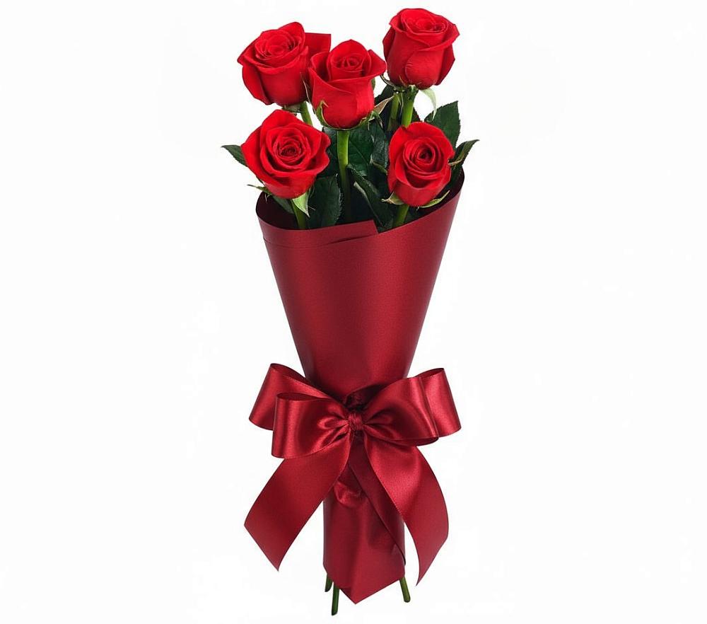 Букет 5 Красных роз Эдлесс Лав в Каратузском
