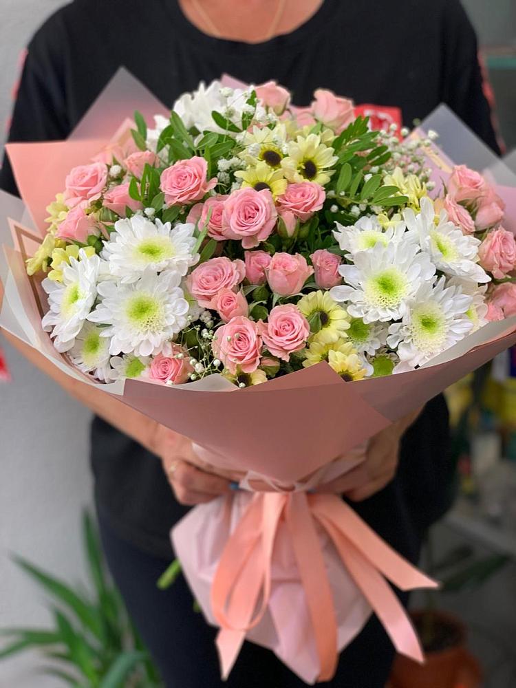 Букет цветов из: Розы и Хризантемы в Каратузском