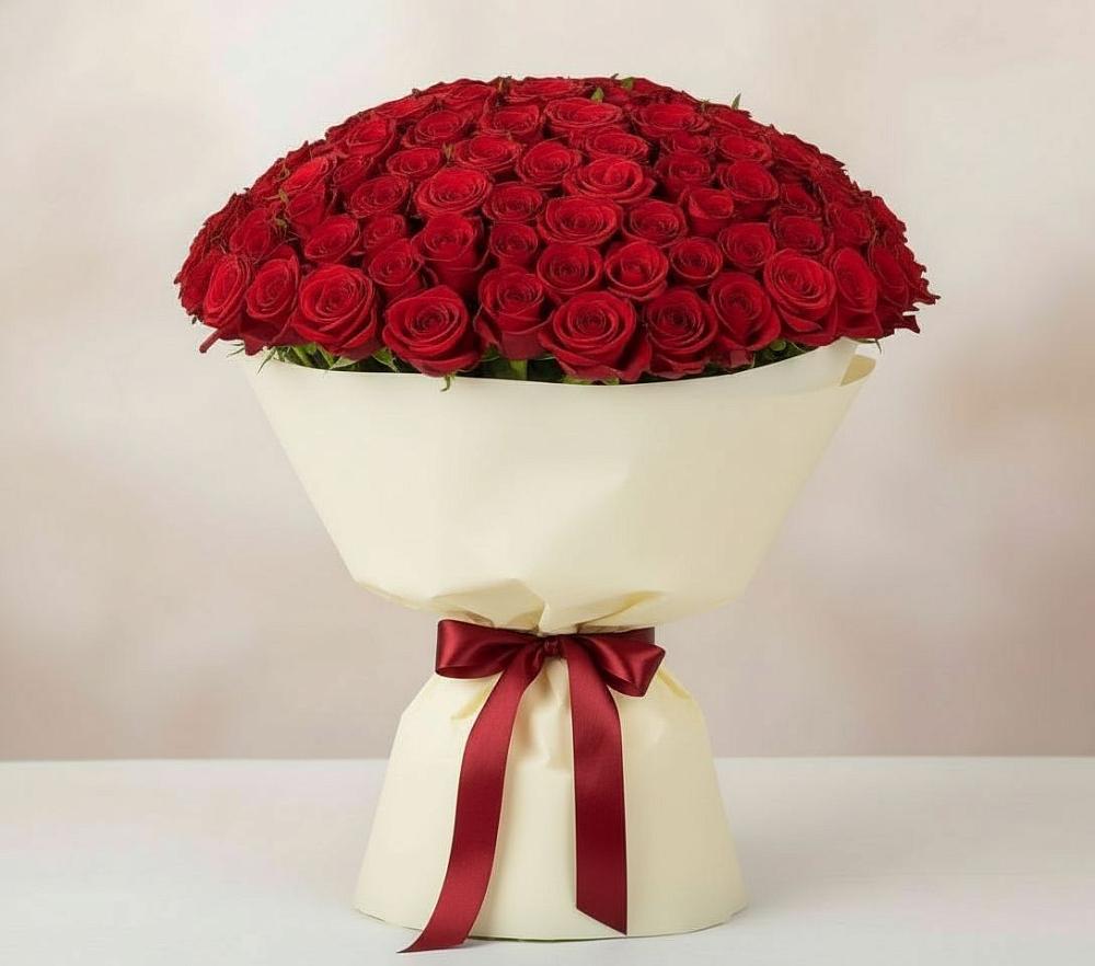 Букет 101 Красная роза Милано в Каратузском