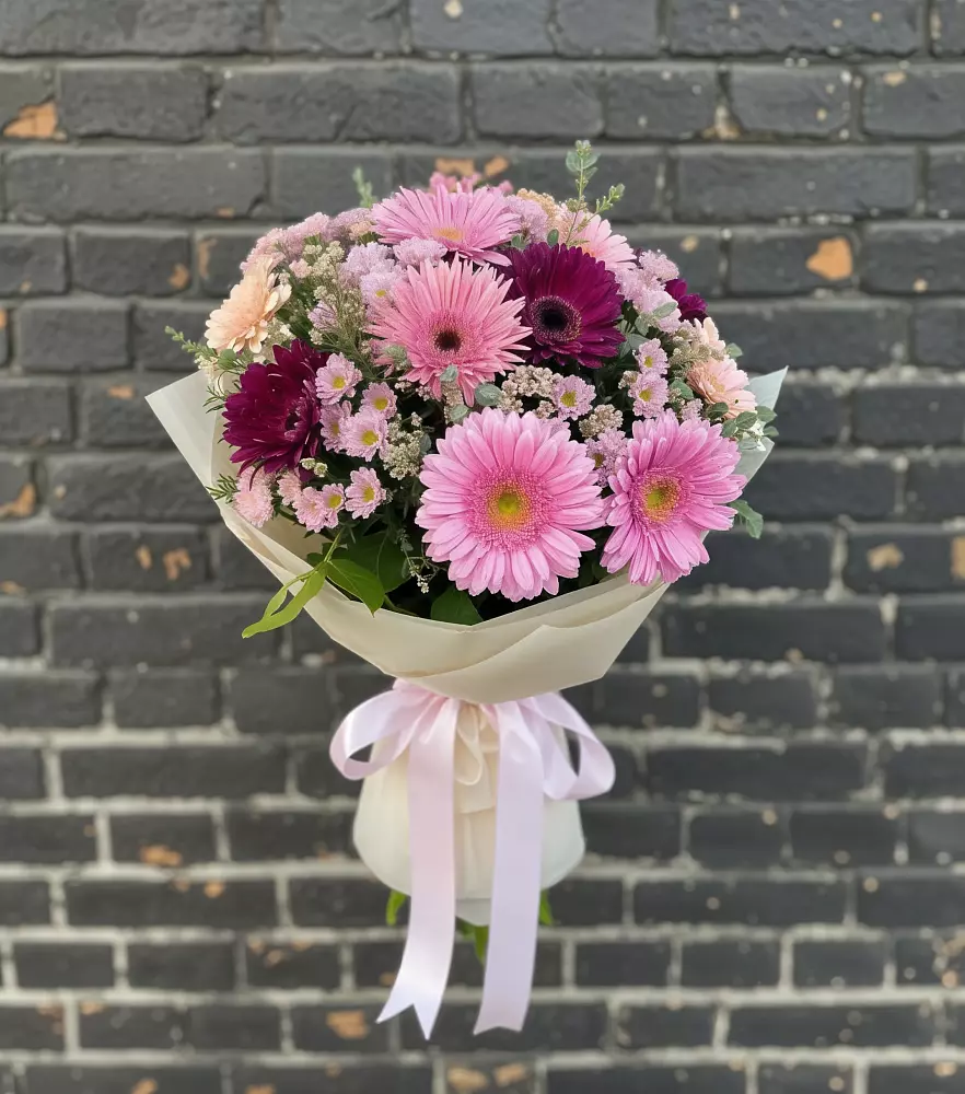 Букет цветов из: Герберы и Хризантемы в Каратузском