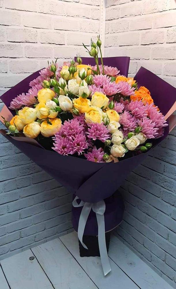 Букет цветов из: Хризантемы и Розы в Каратузском