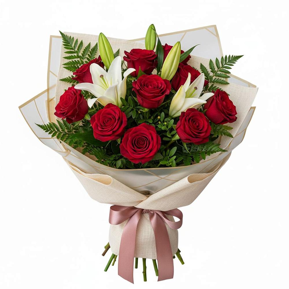 Букет цветов из: Лилии и Розы в Каратузском