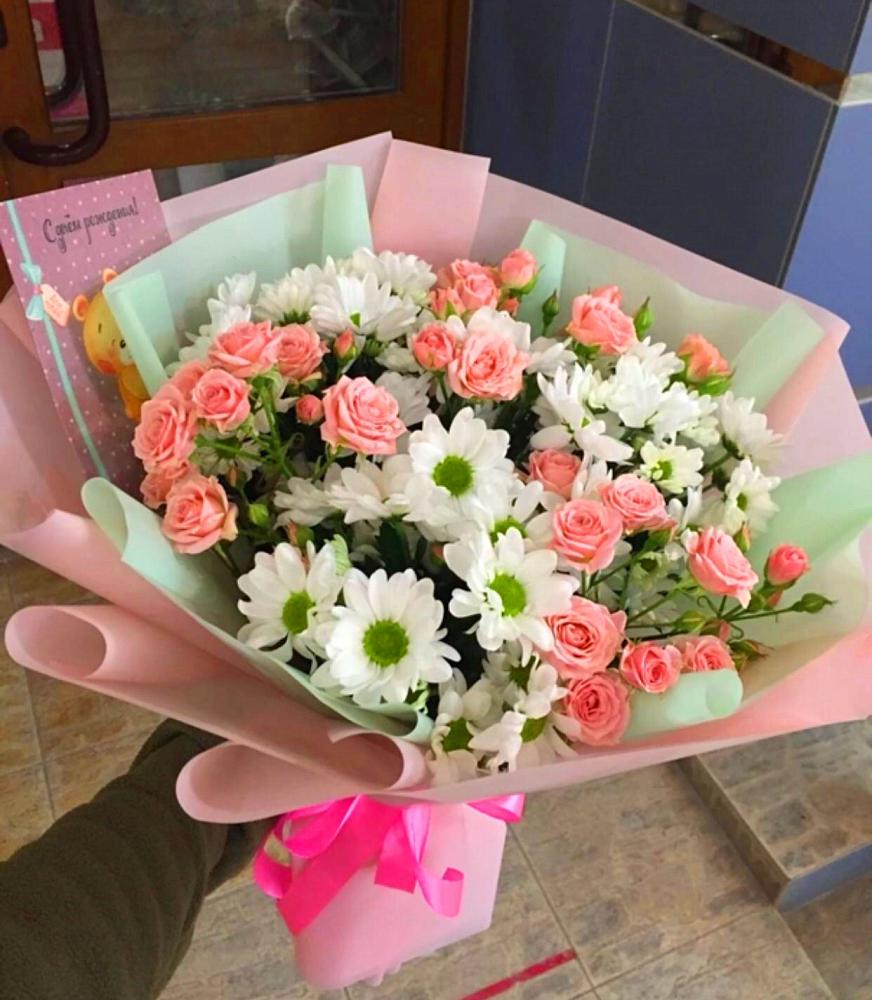 Букет цветов из: Розы и Хризантемы в Каратузском