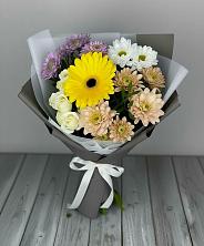Букет цветов из:  Розы, Герберы и Хризантемы в Каратузском