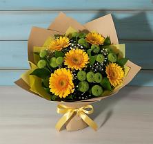 Букет цветов из:  Герберы и Хризантемы в Каратузском