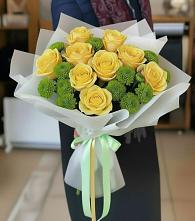 Букет цветов из:  Хризантемы и Розы в Каратузском