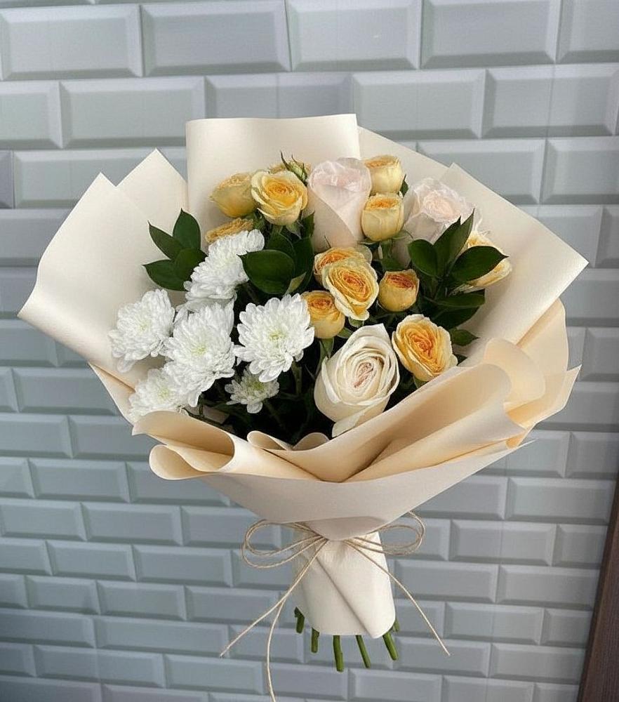 Букет цветов из: Розы и Хризантемы в Каратузском