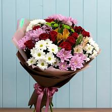 Букет цветов из:  Розы, Хризантемы и Альстромерии в Каратузском