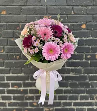 Букет цветов из:  Герберы и Хризантемы в Каратузском