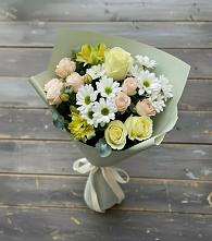 Букет цветов из:  Альстромерии, Розы и Хризантемы #REPLACE_PRED# Каратузском