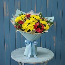 Букет цветов из:  Альстромерии и Хризантемы в Каратузском