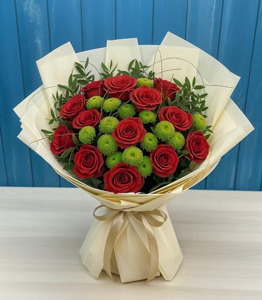 Букет цветов из: Розы и Хризантемы в Каратузском